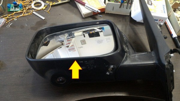 Разборка бокового зеркала с камерой в Nissan X-Trail