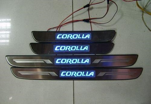 Установка и подключение накладок на пороги с LED вставками для Toyota Corolla 140/150