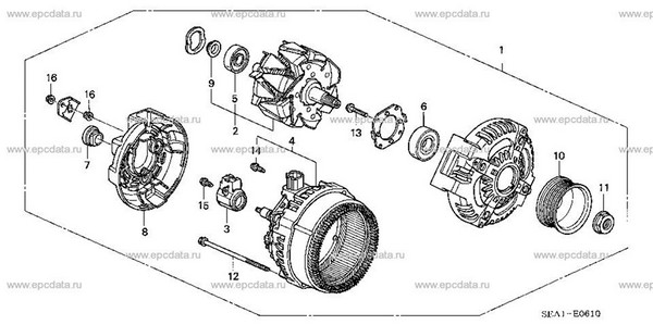 Подшипники генератора, классификация и аналоги щеточного узла для Honda Accord 7 и замена подшипника ролика натяжителя ремня генератора