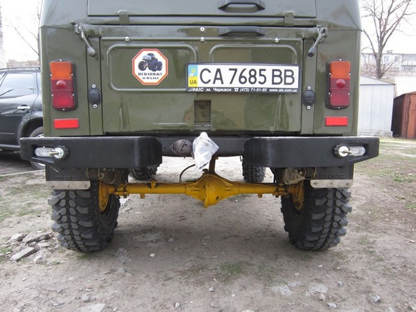 Силовой бампер на УАЗ 469 Хантер передний «Таран — 2» с кенгурином